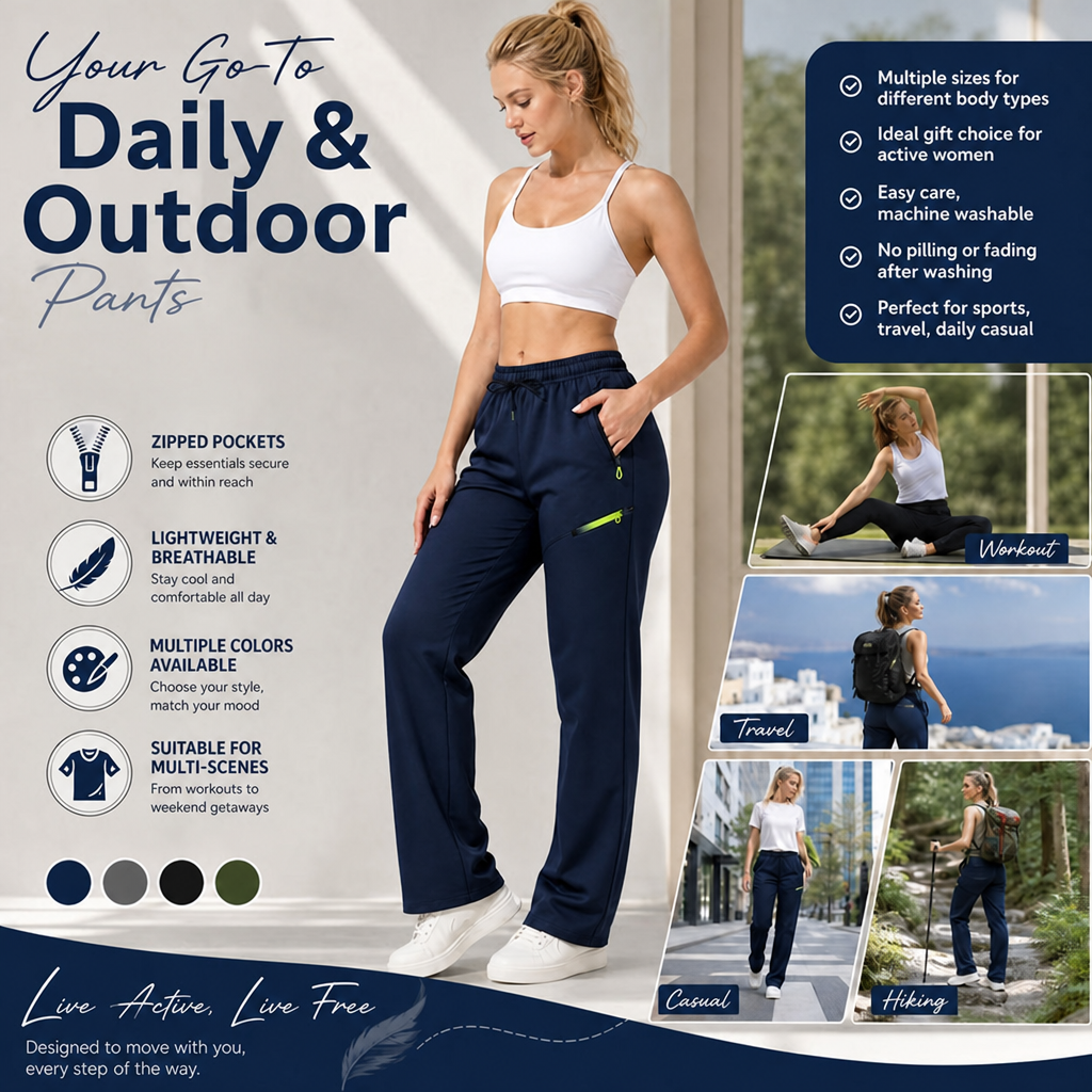🔥 FINAL HOURS — Women’s Straight-Leg Cargo Pants | Elastic Waist 6-Pocket Casual Trousers👖✨