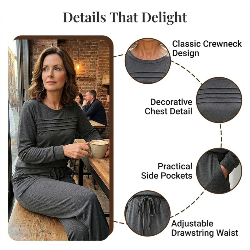 β³ Time-Limited Special! β° Women's Crew Neck Top & Drawstring Pants Set β Ultra-Soft, Breathable & Effortlessly Stylish ππ