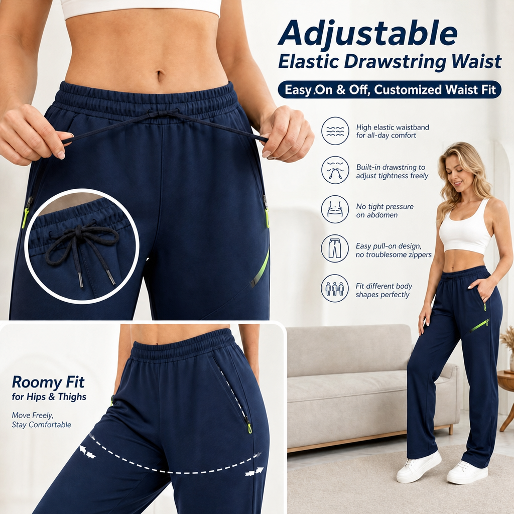 🔥 FINAL HOURS — Women’s Straight-Leg Cargo Pants | Elastic Waist 6-Pocket Casual Trousers👖✨