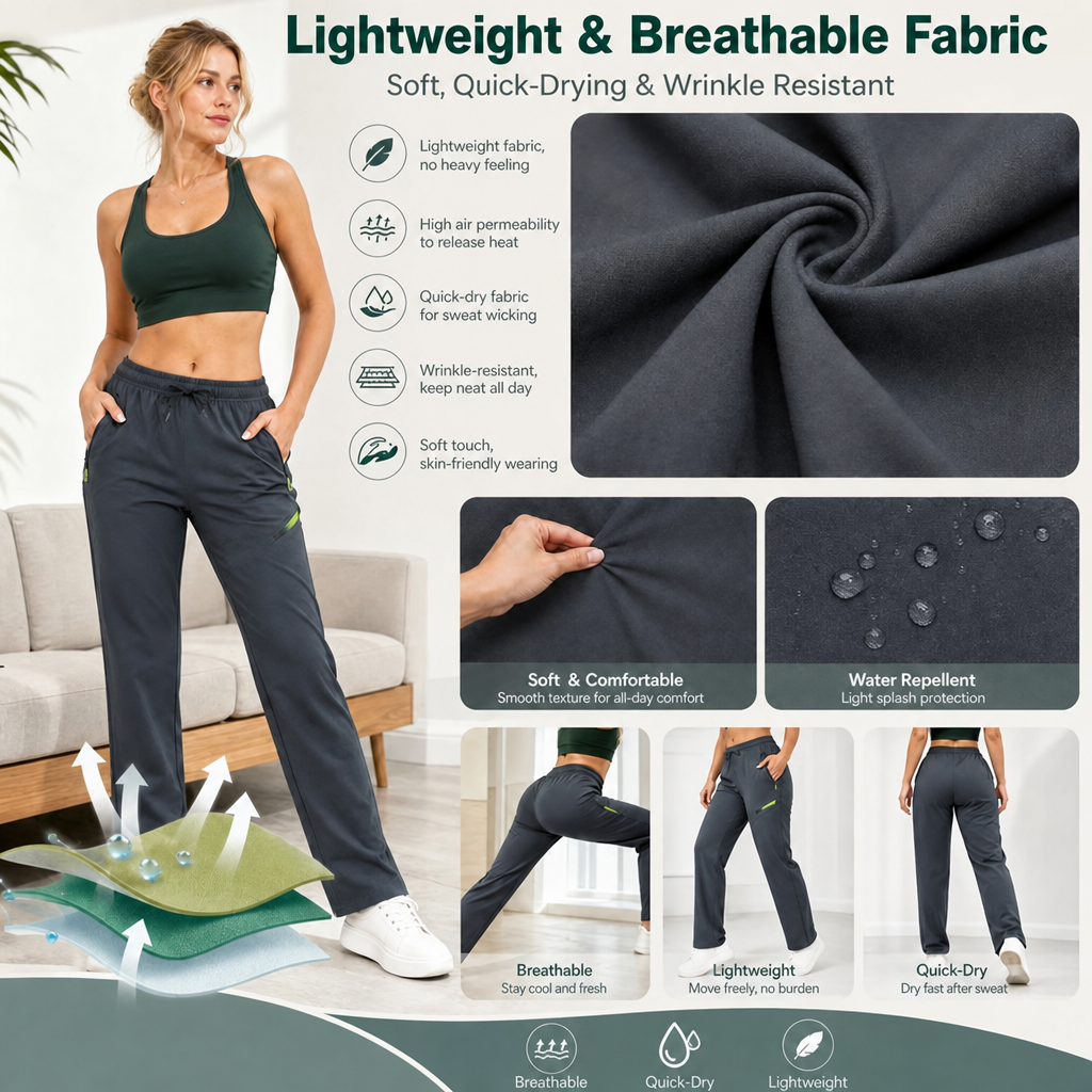 🔥 FINAL HOURS — Women’s Straight-Leg Cargo Pants | Elastic Waist 6-Pocket Casual Trousers👖✨