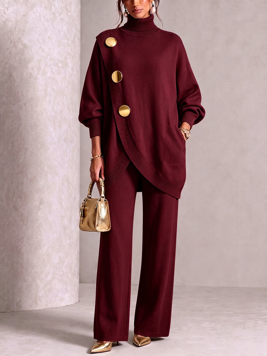ππ LAST DAY SAVE 49% π₯ Elegant Knit Asymmetrical Button Set