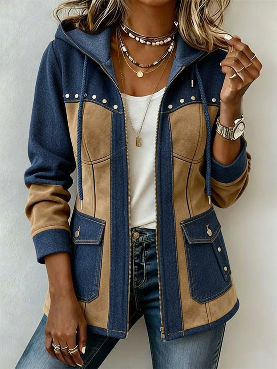 π₯ FINAL HOURS β Women's Patchwork Hooded Jacket | Chic Cotton Style & Everyday Comfort