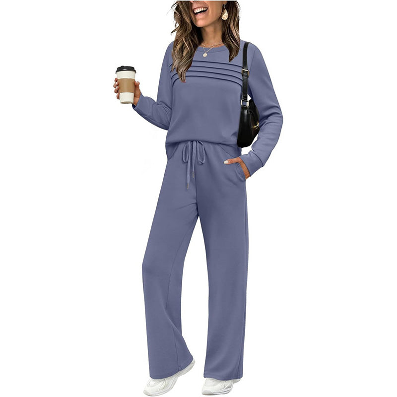 🔥 FINAL DAY — 55% OFF | Women's Casual Crew Neck Top & Drawstring Pants Set