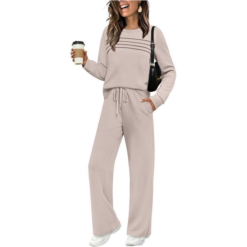 β³ Time-Limited Special! β° Women's Crew Neck Top & Drawstring Pants Set β Ultra-Soft, Breathable & Effortlessly Stylish ππ