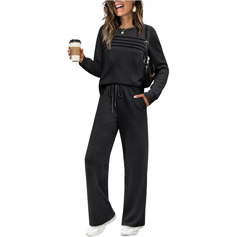 β³ Time-Limited Special! β° Women's Crew Neck Top & Drawstring Pants Set β Ultra-Soft, Breathable & Effortlessly Stylish ππ