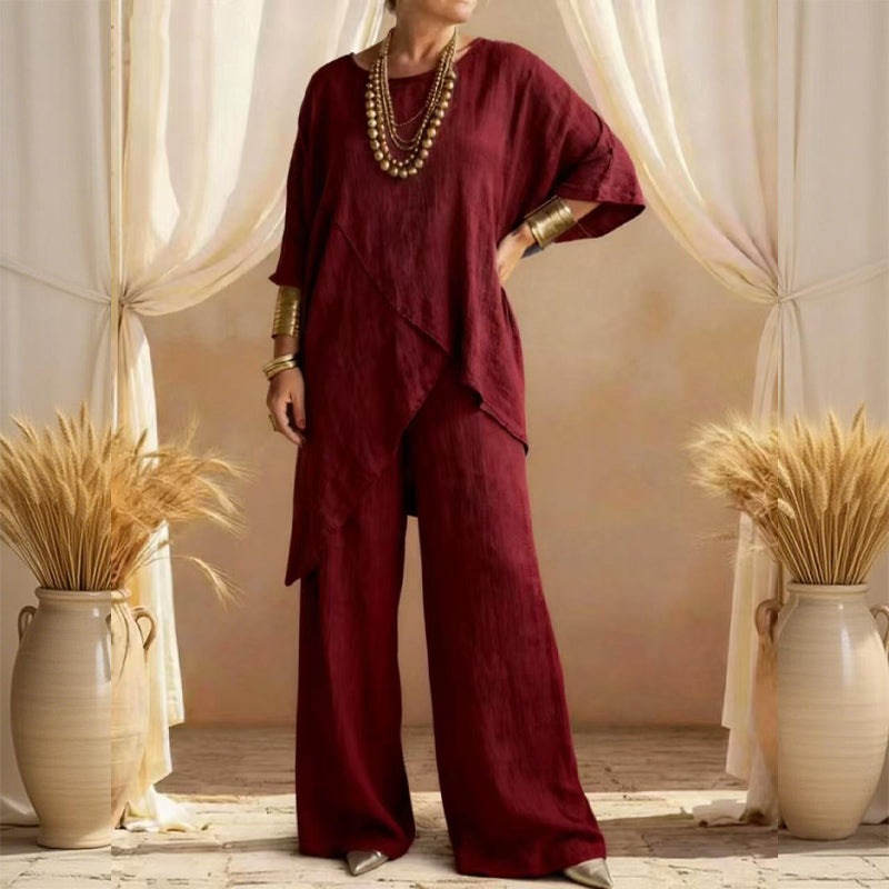 π₯ FINAL HOURS β Women's Chic Asymmetric Two-Piece Set | Effortless Everyday Style
