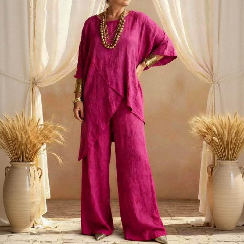 π₯ FINAL HOURS β Women's Chic Asymmetric Two-Piece Set | Effortless Everyday Style