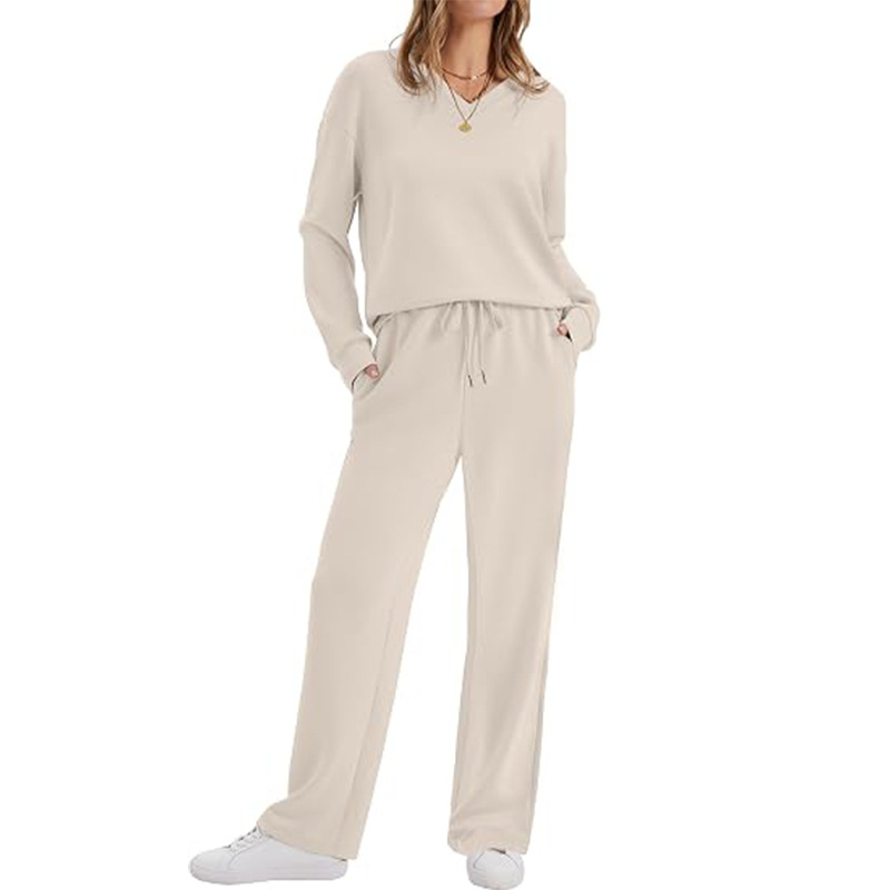 π€ BLACK FRIDAY SALE π€ βοΈ Women's V-Neck Knit Lounge Set | Relaxed Top & Pants for Effortless Comfort