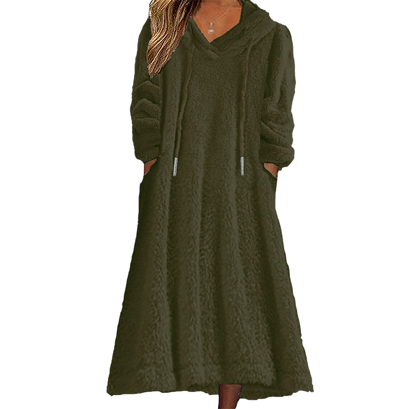 π€ BLACK FRIDAY SALE π€ βοΈ Women's Plush Hooded Maxi Lounge Dress | Cozy Warmth & Relaxed Comfort