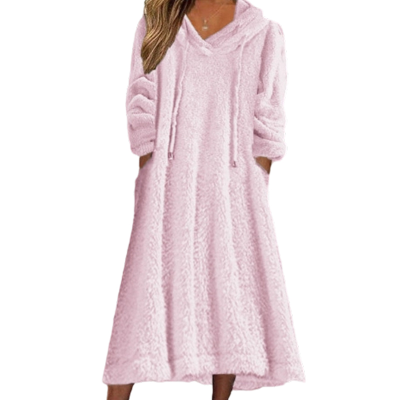 π€ BLACK FRIDAY SALE π€ βοΈ Women's Plush Hooded Maxi Lounge Dress | Cozy Warmth & Relaxed Comfort