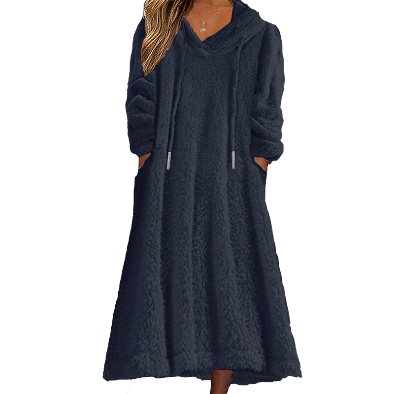 π€ BLACK FRIDAY SALE π€ βοΈ Women's Plush Hooded Maxi Lounge Dress | Cozy Warmth & Relaxed Comfort