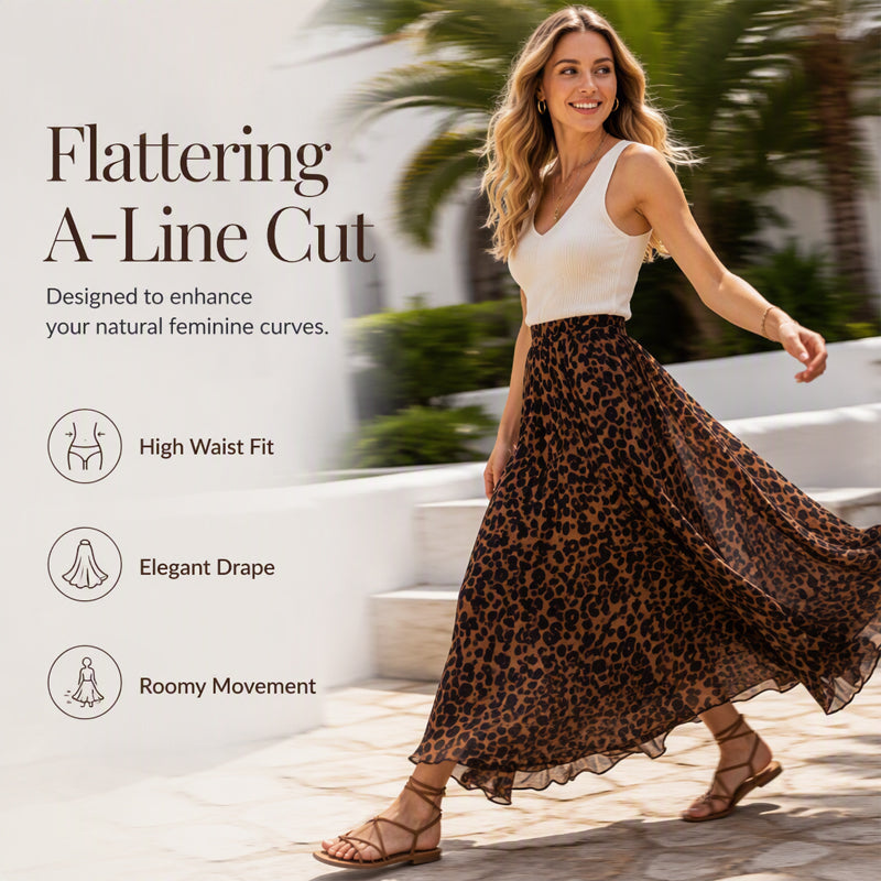 π₯ FINAL HOURS β Women's Print A-Line Maxi Skirt | Flowy Silhouette & Flattering Everyday Style