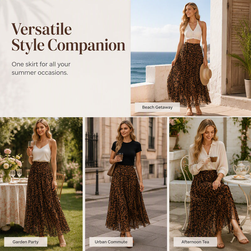 π₯ FINAL HOURS β Women's Print A-Line Maxi Skirt | Flowy Silhouette & Flattering Everyday Style