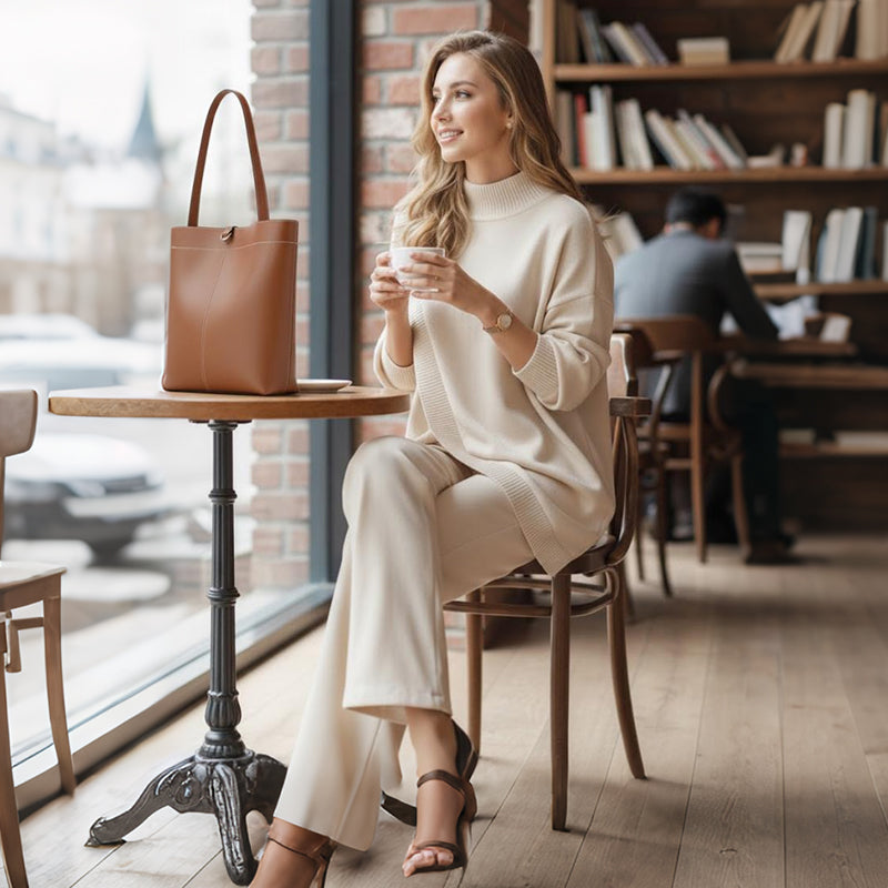 π€ BLACK FRIDAY SALE π€ βοΈ Women's Asymmetrical Sweater & Wide-Leg Pants Set | Relaxed Fit & Cozy Comfort