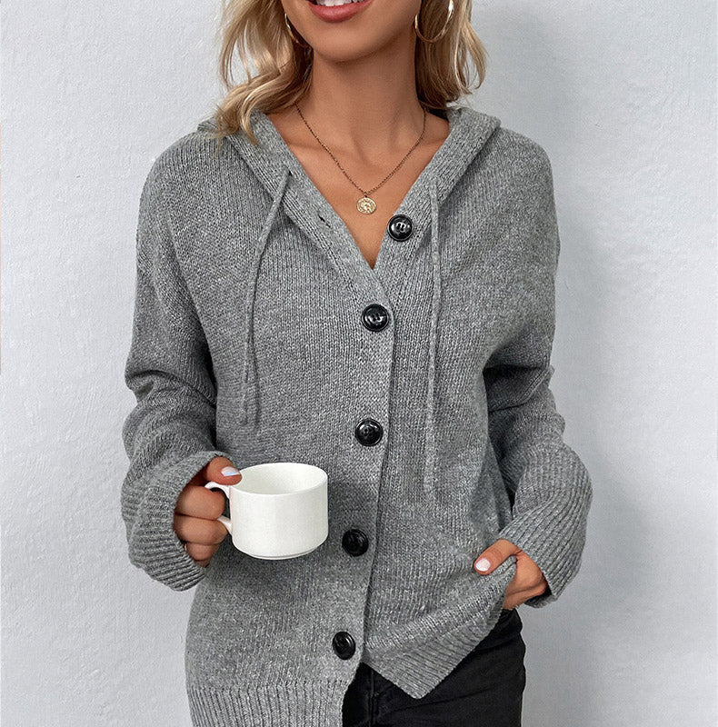 π€ BLACK FRIDAY SALE π€ βοΈ Women's Hooded Button-Up Knit Cardigan | Cozy Comfort & Effortless Style