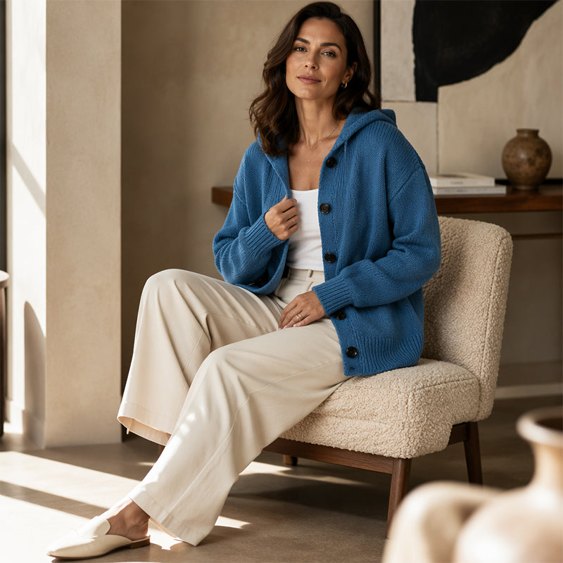 π€ BLACK FRIDAY SALE π€ βοΈ Women's Hooded Button-Up Knit Cardigan | Cozy Comfort & Effortless Style