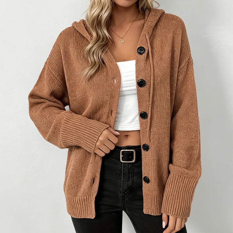 π€ BLACK FRIDAY SALE π€ βοΈ Women's Hooded Button-Up Knit Cardigan | Cozy Comfort & Effortless Style