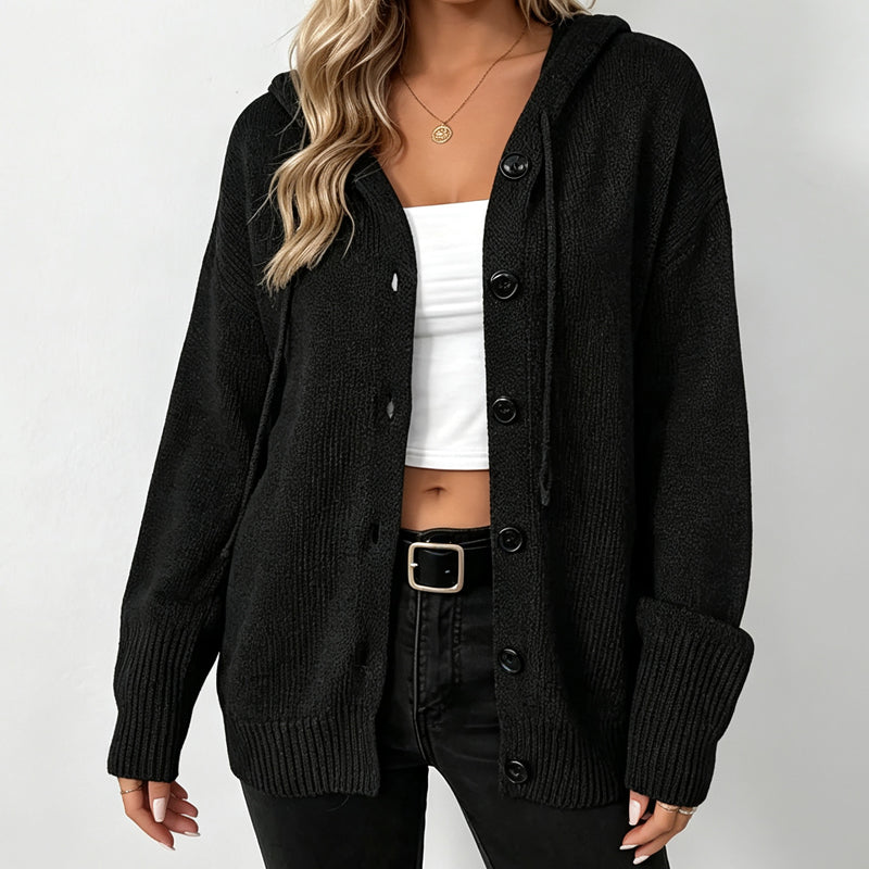π€ BLACK FRIDAY SALE π€ βοΈ Women's Hooded Button-Up Knit Cardigan | Cozy Comfort & Effortless Style
