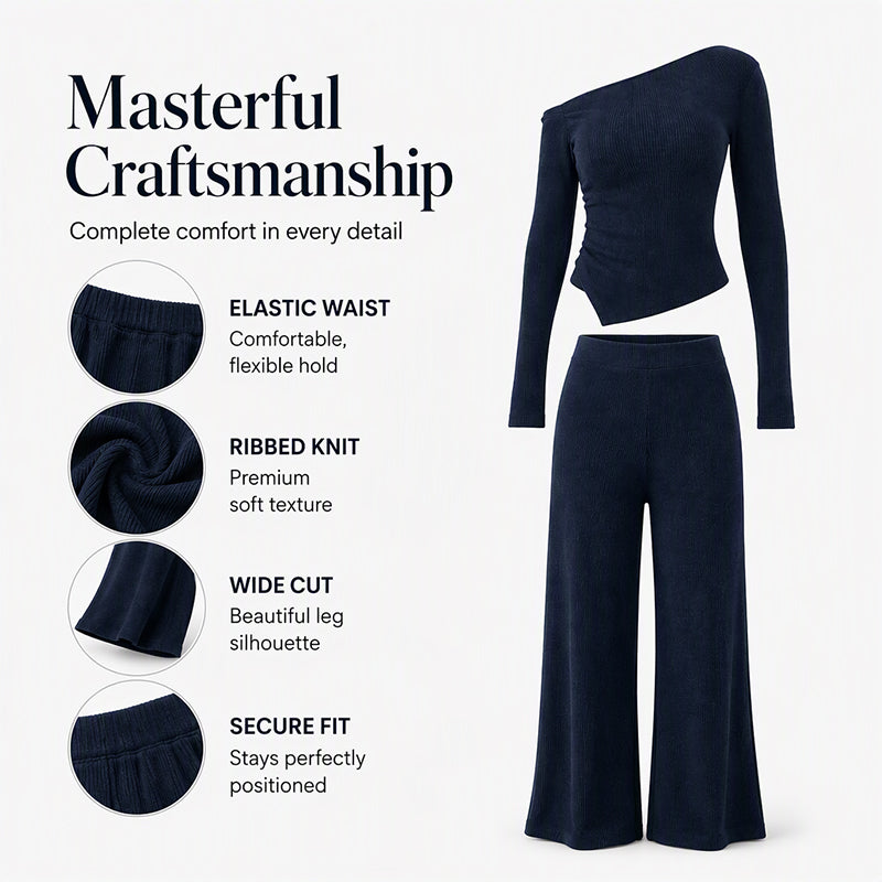 π₯ FINAL HOURS β Women's Off-Shoulder Top & Wide-Leg Pants Set | Chic & Effortless Style