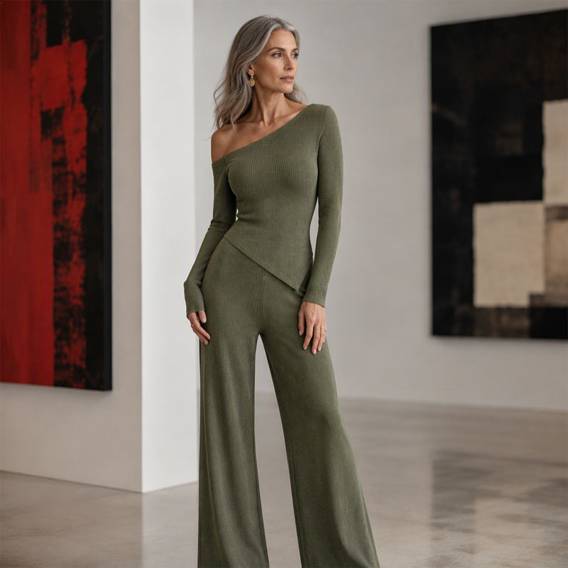 π₯ FINAL HOURS β Women's Off-Shoulder Top & Wide-Leg Pants Set | Chic & Effortless Style