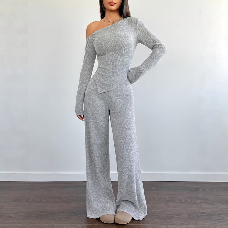 π₯ FINAL HOURS β Women's Off-Shoulder Top & Wide-Leg Pants Set | Chic & Effortless Style
