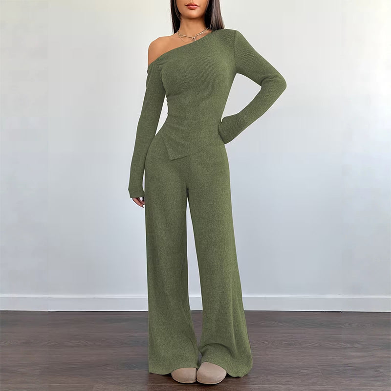 π₯ FINAL HOURS β Women's Off-Shoulder Top & Wide-Leg Pants Set | Chic & Effortless Style