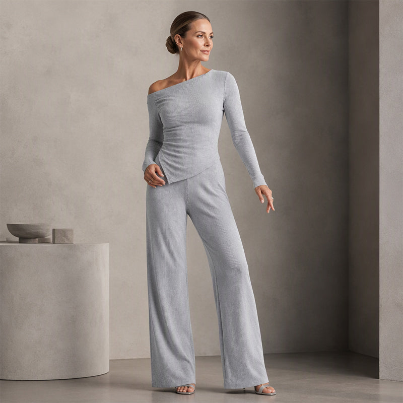 π₯ FINAL HOURS β Women's Off-Shoulder Top & Wide-Leg Pants Set | Chic & Effortless Style