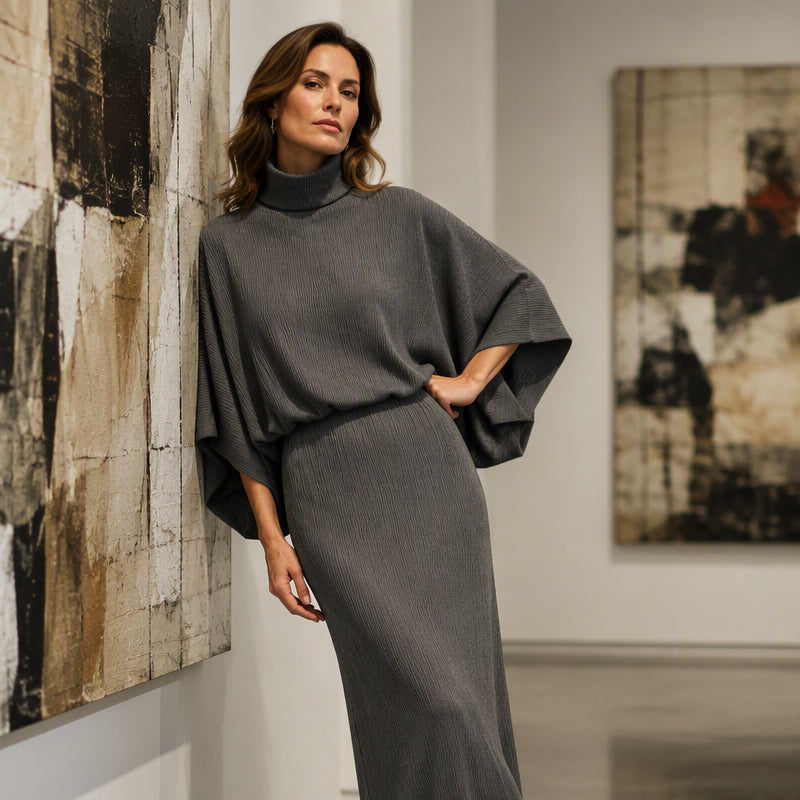 π€ BLACK FRIDAY SALE π€ βοΈ Women's Batwing Sleeve Top & Maxi Skirt Set | Flowy Silhouette & Effortless Elegance