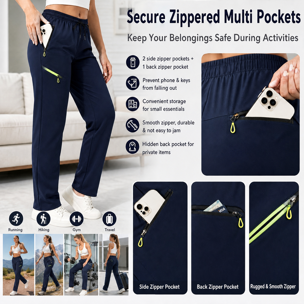 🔥 FINAL HOURS — Women’s Straight-Leg Cargo Pants | Elastic Waist 6-Pocket Casual Trousers👖✨