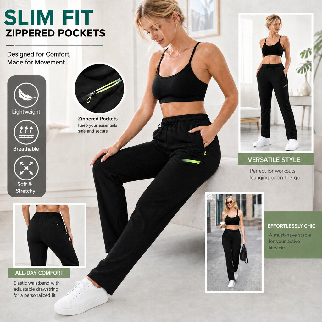🔥 FINAL HOURS — Women’s Straight-Leg Cargo Pants | Elastic Waist 6-Pocket Casual Trousers👖✨