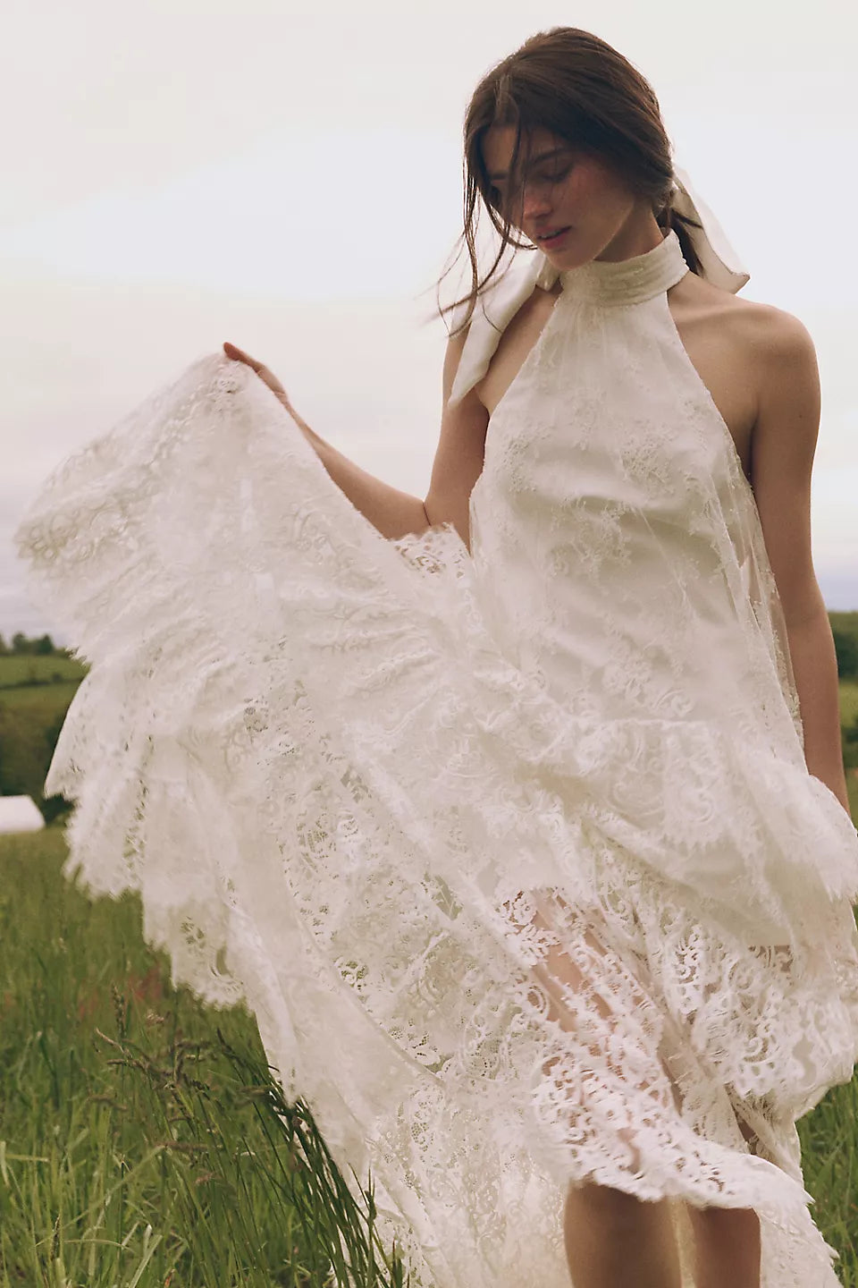 Ivory Whisper Lace Maxi Dress