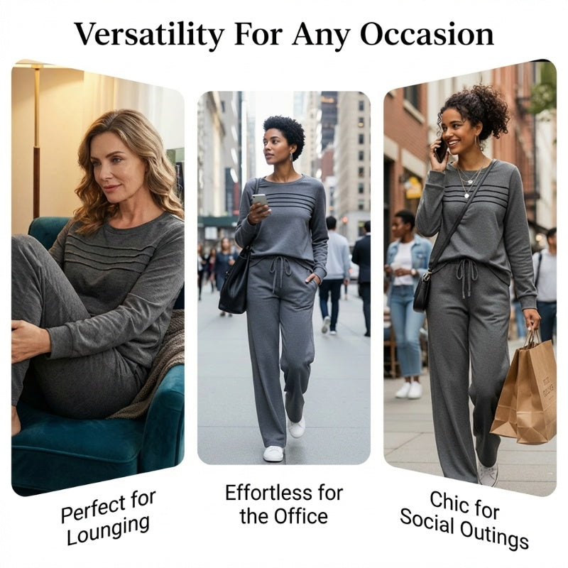 ⏳ Time-Limited Special! ⏰ Women's Crew Neck Top & Drawstring Pants Set – Ultra-Soft, Breathable & Effortlessly Stylish 👕👖