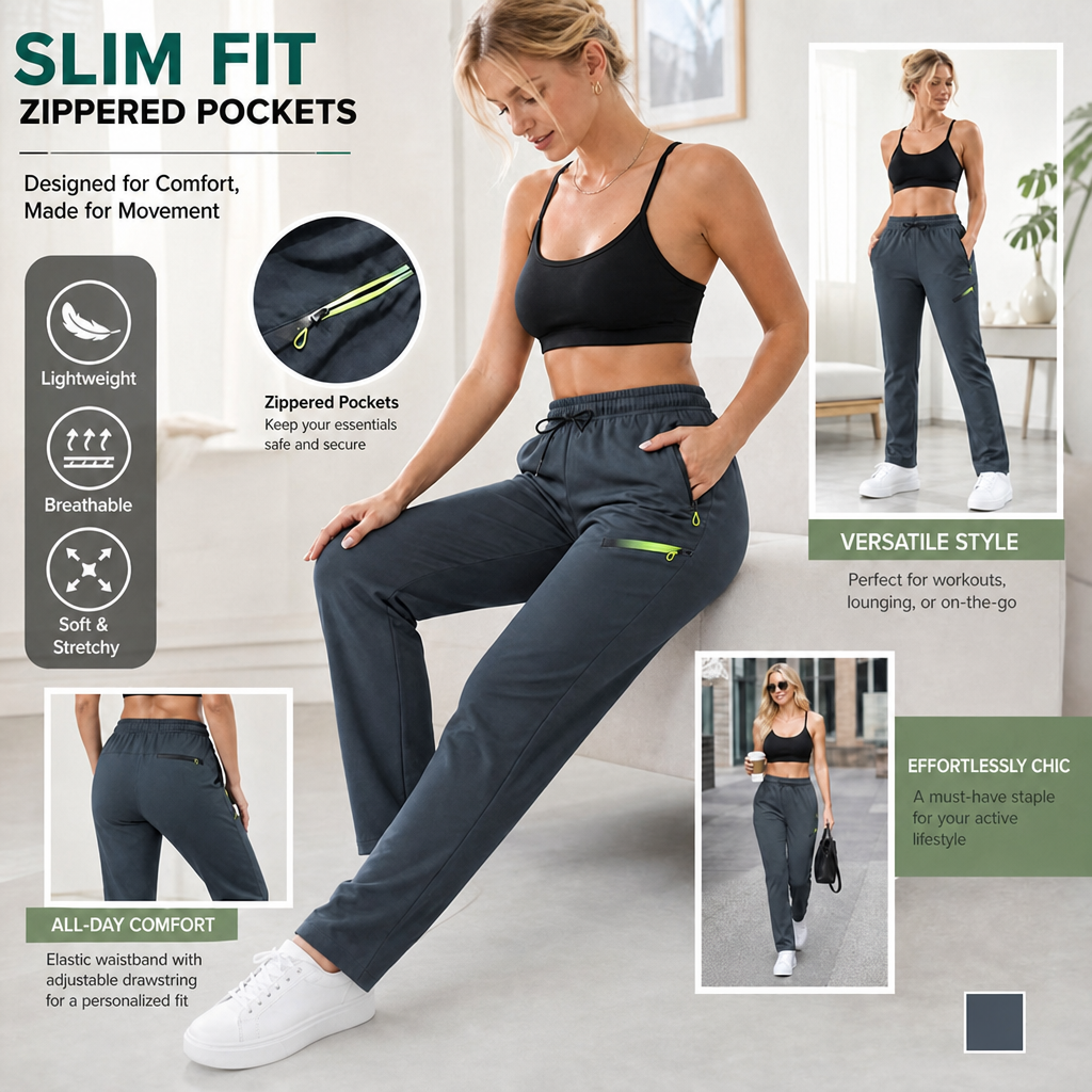 🔥 FINAL HOURS — Women’s Straight-Leg Cargo Pants | Elastic Waist 6-Pocket Casual Trousers👖✨