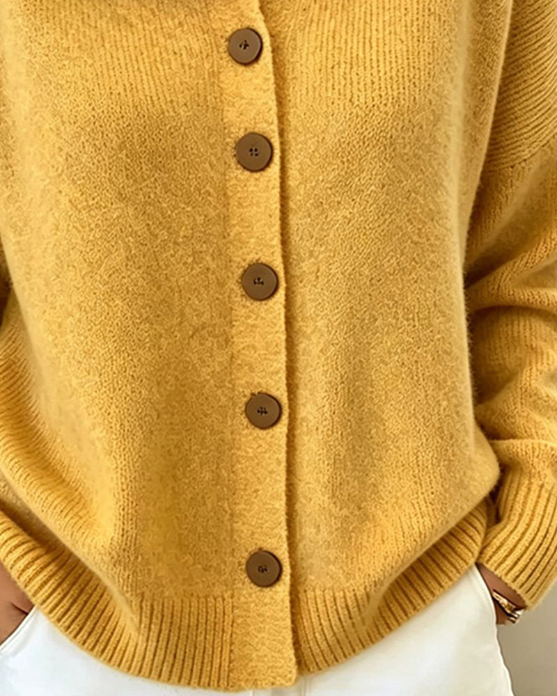 🖤 BLACK FRIDAY SALE 🖤 ☁️ Women's Knit Cardigan Sweater | Wide Flat Collar & Button-Front Design