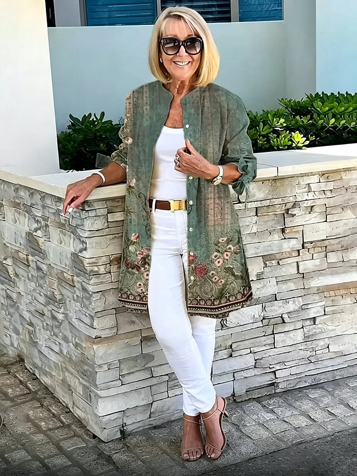 Solid Color Long Cotton Shirt Flattering Gathered Yolk At The Back