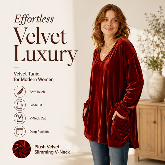 🔥 FINAL HOURS — Women's V-Neck Velvet Blouse | Long-Sleeve Cozy Comfort & Sophisticated Style