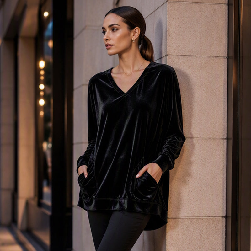 🔥 FINAL HOURS — Women's V-Neck Velvet Blouse | Long-Sleeve Cozy Comfort & Sophisticated Style