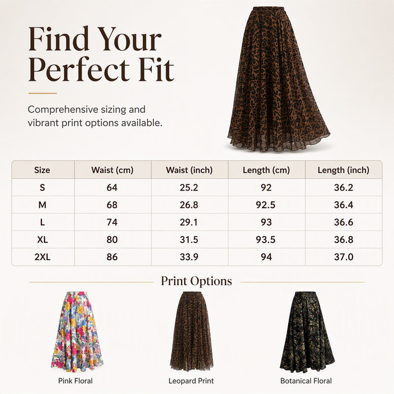 🔥 FINAL HOURS — Women's Print A-Line Maxi Skirt | Flowy Silhouette & Flattering Everyday Style