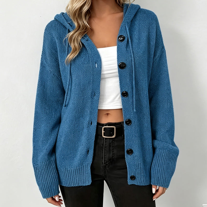 🖤 BLACK FRIDAY SALE 🖤 ☁️ Women's Hooded Button-Up Knit Cardigan | Cozy Comfort & Effortless Style