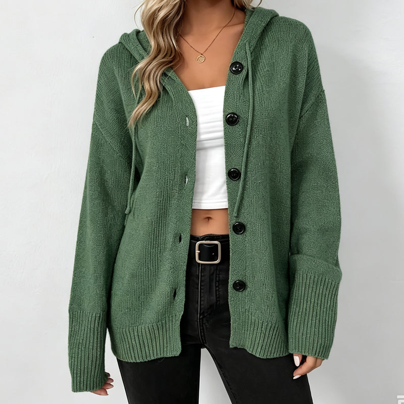 🖤 BLACK FRIDAY SALE 🖤 ☁️ Women's Hooded Button-Up Knit Cardigan | Cozy Comfort & Effortless Style