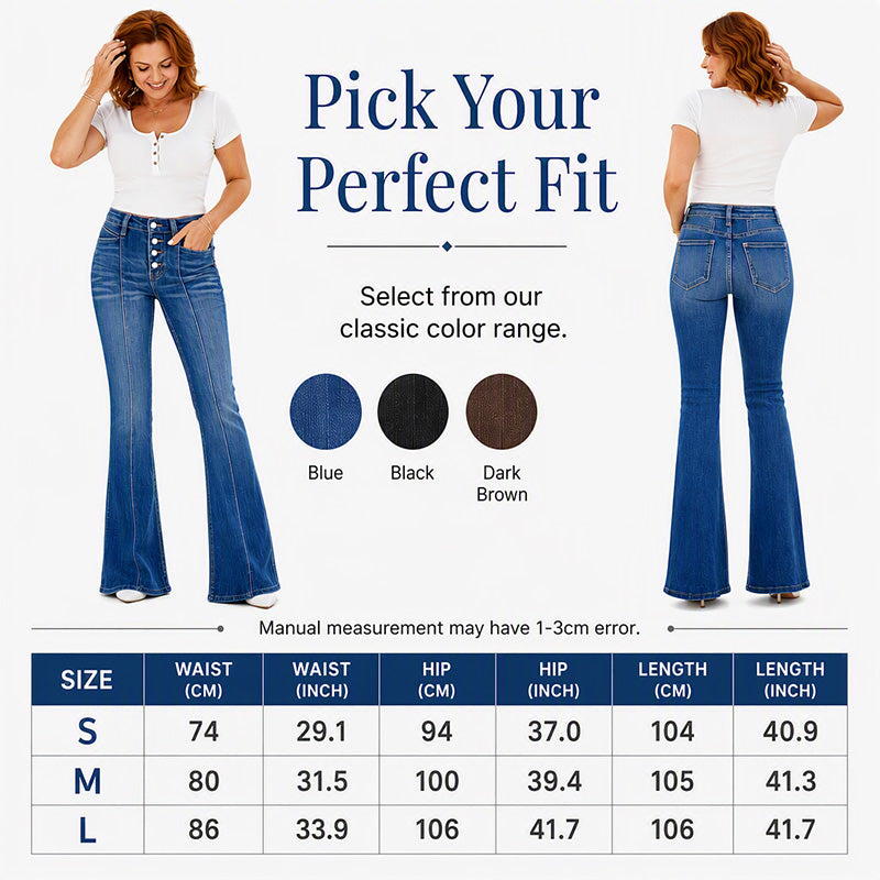👖 ✨ Women's High-Waisted Stretch Flare Jeans