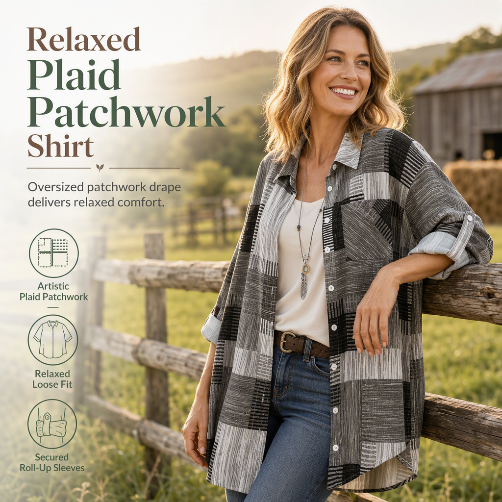 🔥 FINAL HOURS — Women's Plaid Shirt Jacket | Loose Fit Long Sleeve Layer for Everyday Comfort