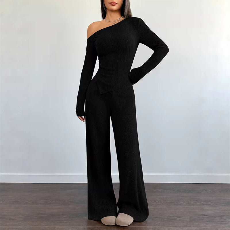 🔥 FINAL HOURS — Women's Off-Shoulder Top & Wide-Leg Pants Set | Chic & Effortless Style