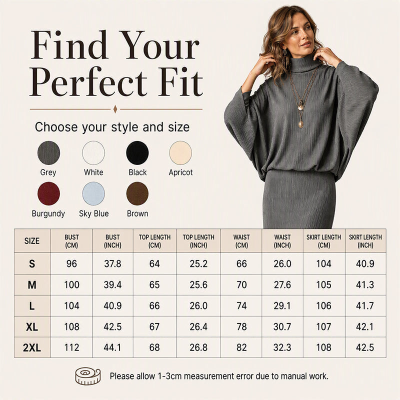 🖤 BLACK FRIDAY SALE 🖤 ☁️ Women's Batwing Sleeve Top & Maxi Skirt Set | Flowy Silhouette & Effortless Elegance
